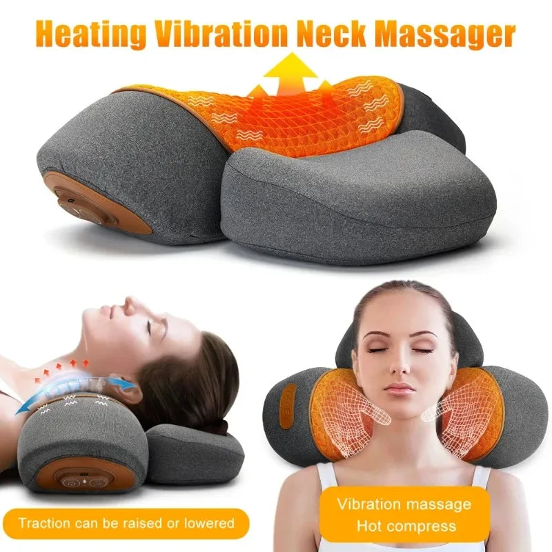 Masajeador cervical TIBIA visto de frente, mostrando su diseño ergonómico que se ajusta a la curva del cuello
